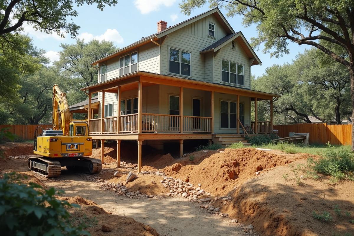 Professional house leveling equipment and process in Abilene