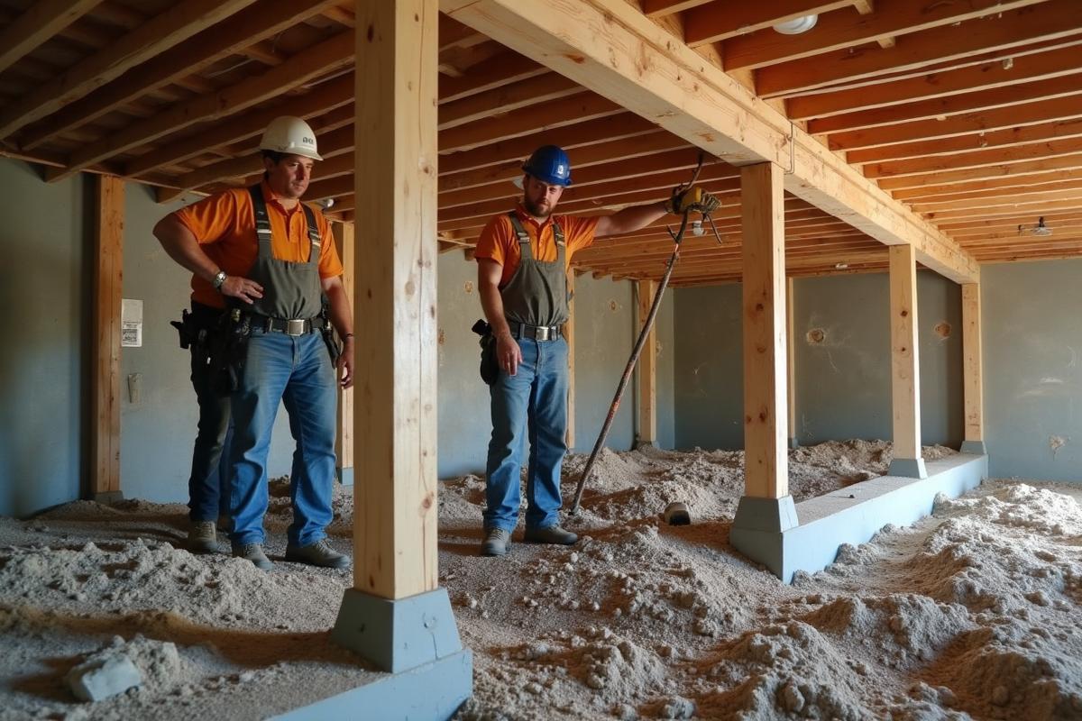 Professional pier and beam foundation repair work in Abilene crawl space